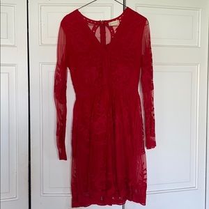 Altard State Red Lace Dress
